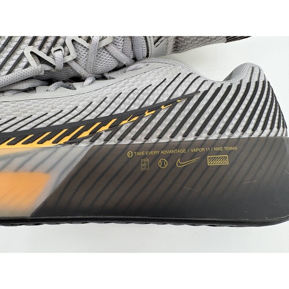 Nike Court Air Zoom Vapor 11 HC Tennis Shoes Wolf Grey Laser Orange, Men's 14 - Picture 10 of 12